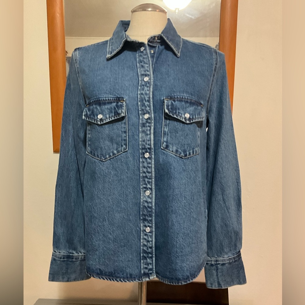 H&M Great Wash - Blue Denim - Western Style Shirt